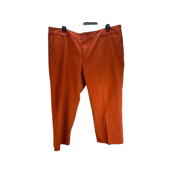 L.L. Bean Rust Orange Chino Pants 42x34 Mens Classic Fit 100% Cotton Casual - Picture 1 of 6